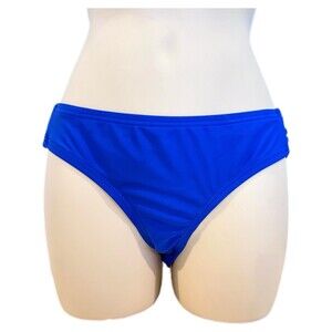 PinkBlush Swimsuit Bottoms Women Blue Solid Stretch Maternity Bikini Medium